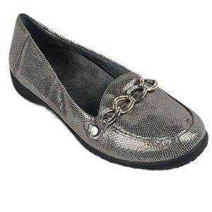 Vionic Metallic Snake Embossed Chain Loafer Women's Size 7 NWOT